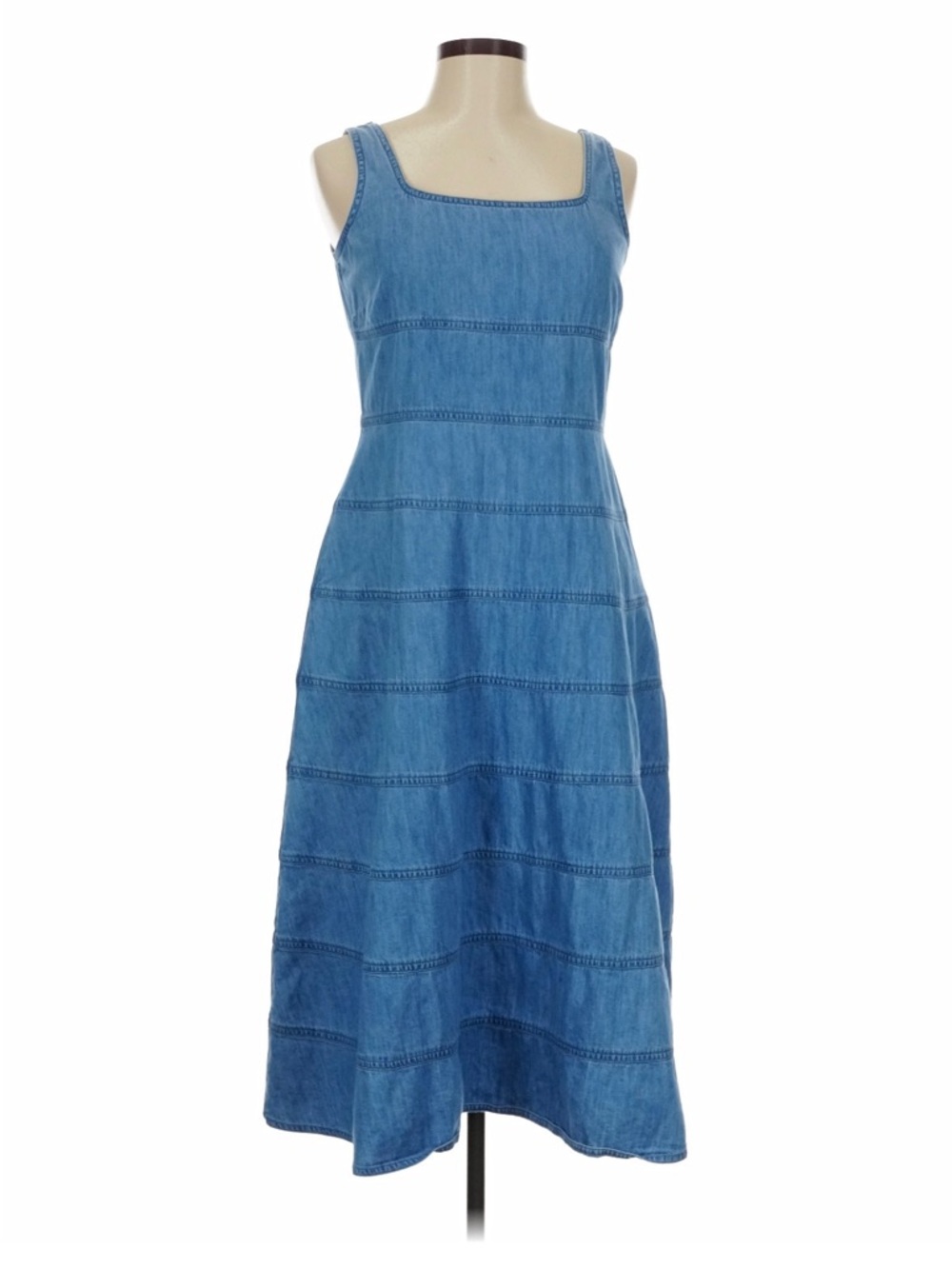 LOFT Blue Sleeveless Maxi Denim Dress